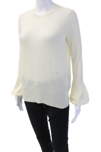 Alexander McQueen Womens Beige Wool Pullover Sweater Crewneck Longsleeve Size S