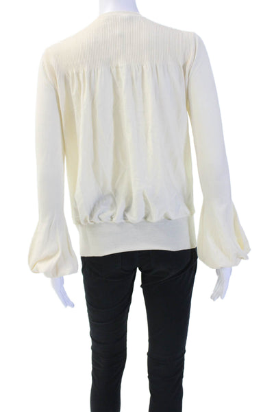 Alexander McQueen Womens Beige Wool Pullover Sweater Crewneck Longsleeve Size S