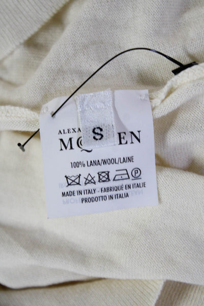 Alexander McQueen Womens Beige Wool Pullover Sweater Crewneck Longsleeve Size S