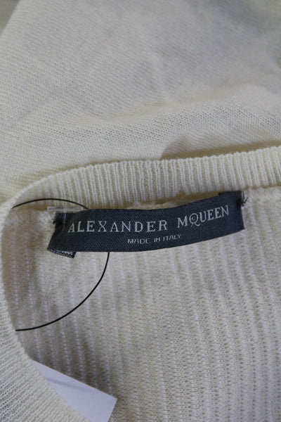 Alexander McQueen Womens Beige Wool Pullover Sweater Crewneck Longsleeve Size S