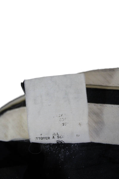 Theory Unisex Black Wool Blend Dress Pants Button Closure Inseam 31 Size 4