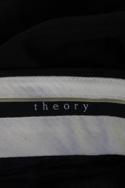 Theory Unisex Black Wool Blend Dress Pants Button Closure Inseam 31 Size 4