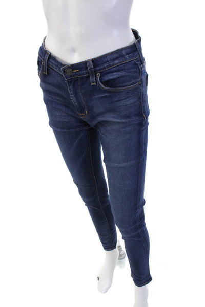 Hudson Womens Skinny Leg  Ankle Jeans Dark Blue Mid Rise Size 27