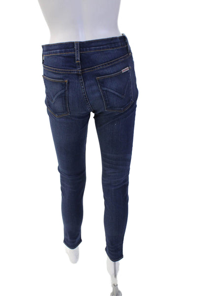 Hudson Womens Skinny Leg  Ankle Jeans Dark Blue Mid Rise Size 27