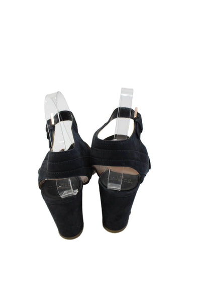 Laurence Dacade Womens Suede Ankle Strap Sandals Navy Size 40 10