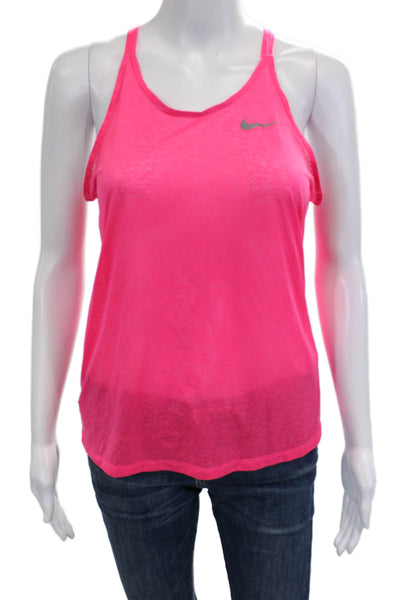 Nike Womens Camisole Pink Round Neck Solid Sports Recycled Polyester Size S