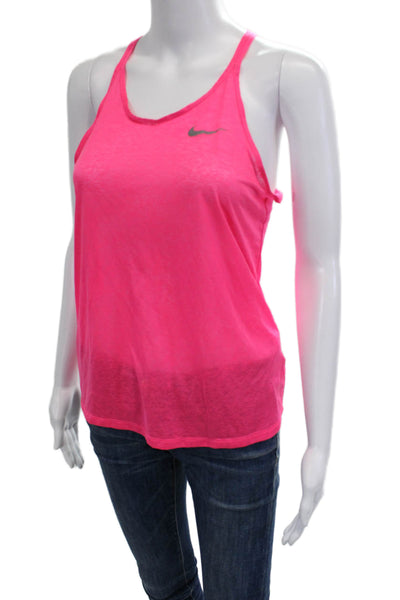 Nike Womens Camisole Pink Round Neck Solid Sports Recycled Polyester Size S