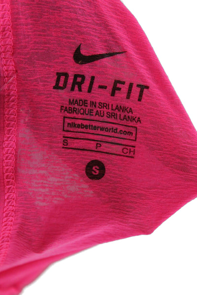 Nike Womens Camisole Pink Round Neck Solid Sports Recycled Polyester Size S