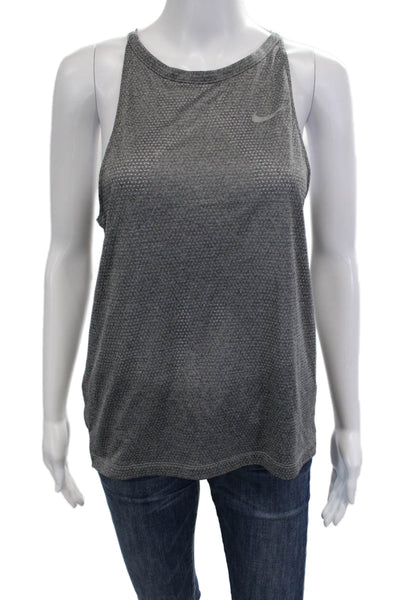 Nike Womens Basic Dark Gray Sleeveless High Neck Tank Polyester Size S