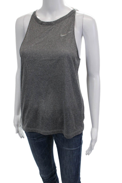 Nike Womens Basic Dark Gray Sleeveless High Neck Tank Polyester Size S