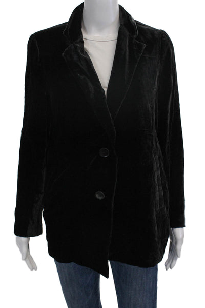 Madewell Women Blazer Black Collared Button Long Sleeve Size S