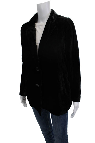Madewell Women Blazer Black Collared Button Long Sleeve Size S