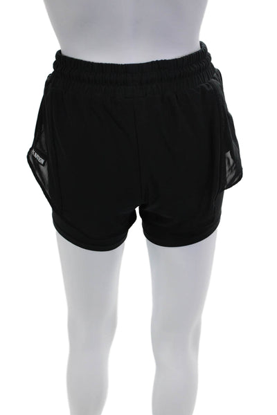 PE Nation Unisex Biker Shorts Black Drawstring Size XS