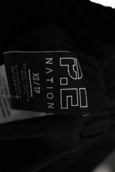 PE Nation Unisex Biker Shorts Black Drawstring Size XS