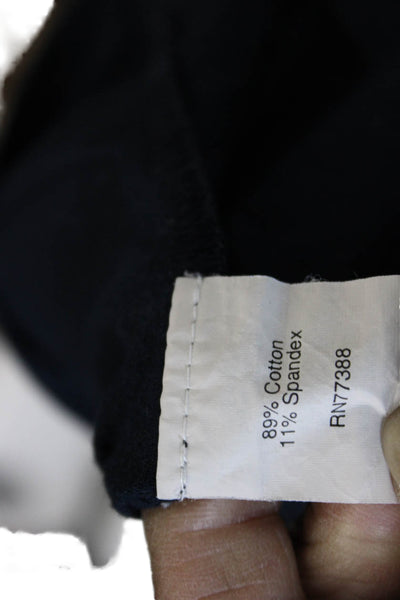 J Crew Women Dark Blue Turtleneck Long Sleeve Basic Top Cotton Spandex Size L