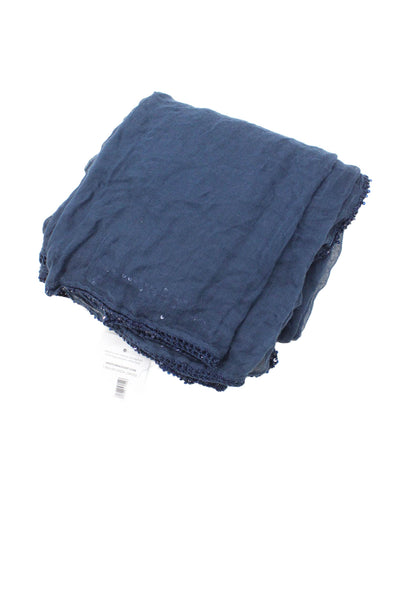 Bajra Womens Sequined Edge Classic Wrap Scarf Blue Size 30" x 30"