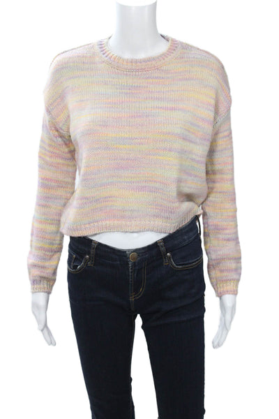 Aqua Cashmere Womens Pink Pullover Sweater Crew Neck Long Sleeve Cotton Size XS
