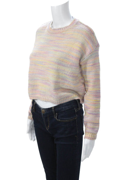 Aqua Cashmere Womens Pink Pullover Sweater Crew Neck Long Sleeve Cotton Size XS