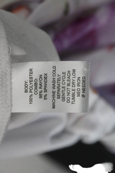Lola & Sophie Women Floral Button Front Long Sleeve Blouse White Size M