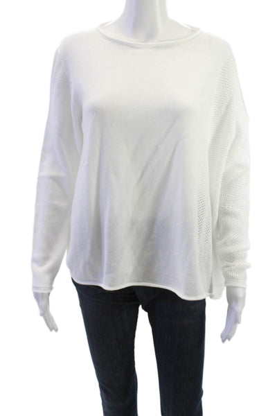 D. Exterior Unisex White 100% Cotton Pullover Sweater Long Sleeve Size S