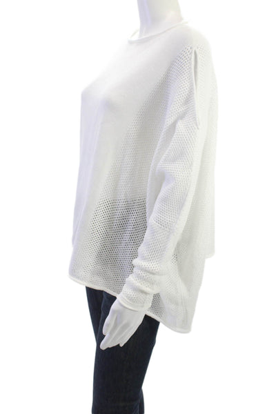 D. Exterior Unisex White 100% Cotton Pullover Sweater Long Sleeve Size S