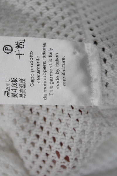 D. Exterior Unisex White 100% Cotton Pullover Sweater Long Sleeve Size S
