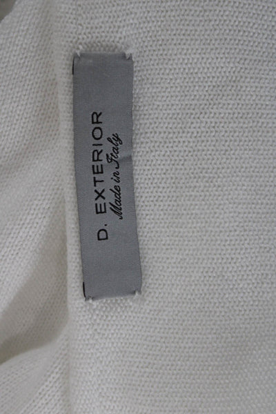 D. Exterior Unisex White 100% Cotton Pullover Sweater Long Sleeve Size S