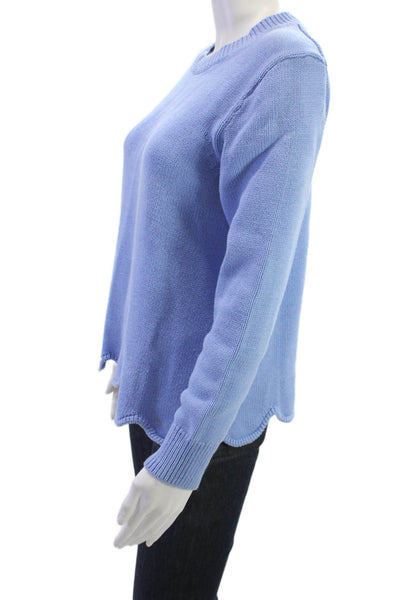 J Crew Womens Light Blue Cotton Crewneck Pullover Sweater Long Sleeve Size M