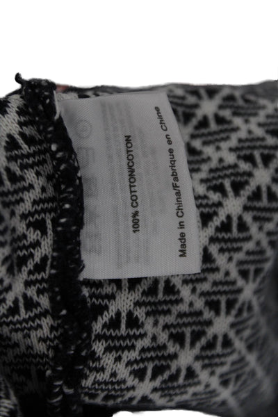 Tory Burch Women Tunic Blouse Black Aztec V-Neck Cotton Long Sleeve Size XS