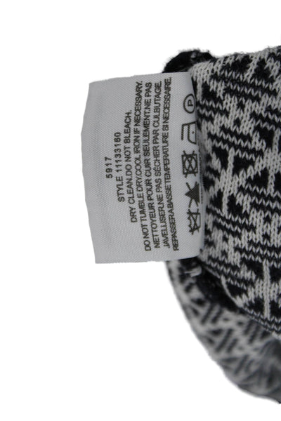Tory Burch Women Tunic Blouse Black Aztec V-Neck Cotton Long Sleeve Size XS
