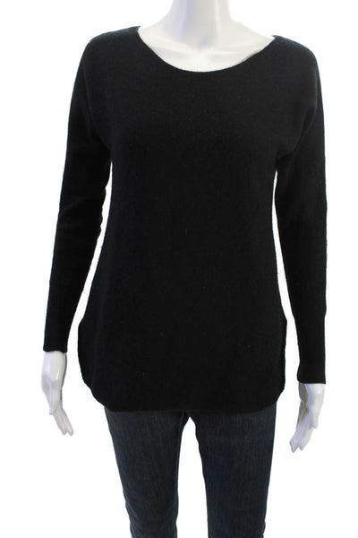 Halogen Womens Pullover Sweater 100% Cashmere Black Crewneck Longsleeve Size XS
