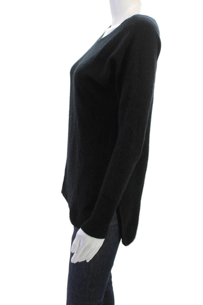 Halogen Womens Pullover Sweater 100% Cashmere Black Crewneck Longsleeve Size XS