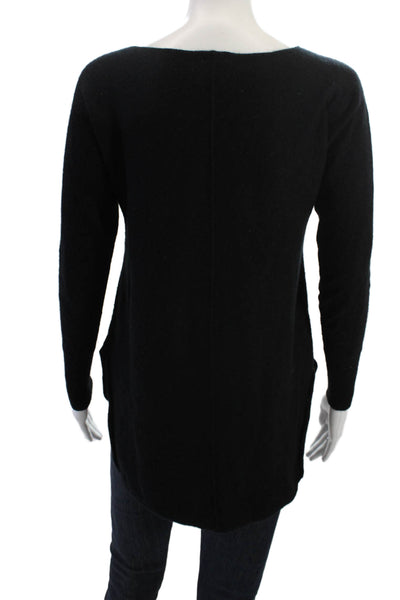 Halogen Womens Pullover Sweater 100% Cashmere Black Crewneck Longsleeve Size XS