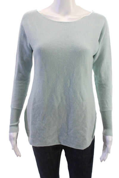 Halogen Women Pullover Cashmere Sweater Light Blue Long Sleeve Size XS
