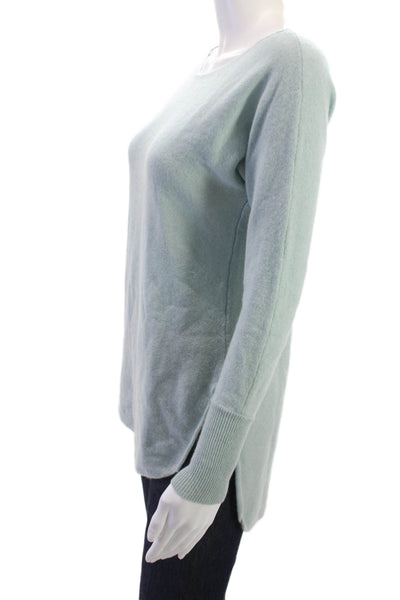 Halogen Women Pullover Cashmere Sweater Light Blue Long Sleeve Size XS