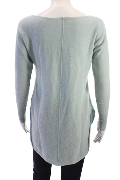 Halogen Women Pullover Cashmere Sweater Light Blue Long Sleeve Size XS