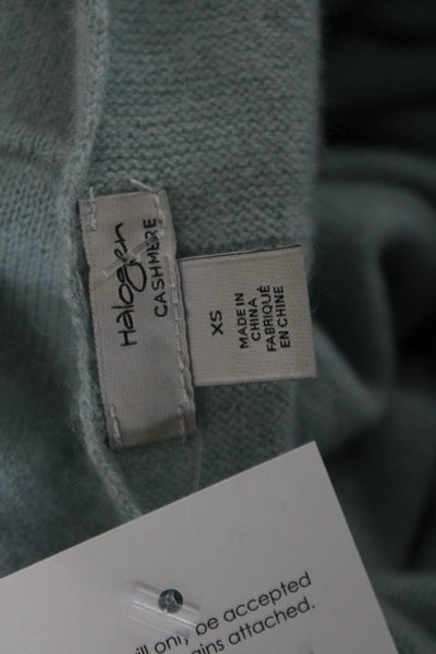 Halogen Women Pullover Cashmere Sweater Light Blue Long Sleeve Size XS