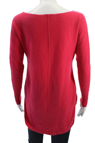 Halogen Womens Pullover Cashmere Sweater Red Round Neck Long Sleeve Size XS