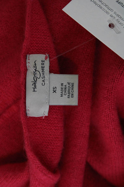 Halogen Womens Pullover Cashmere Sweater Red Round Neck Long Sleeve Size XS