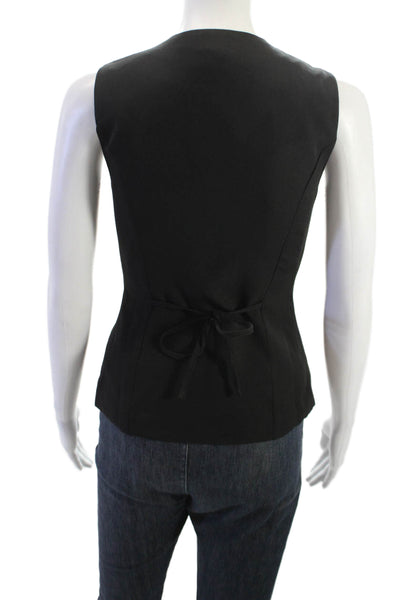 SNDYS. Women Sleeveless Button-Up Top Black Round Neck Size 2XS