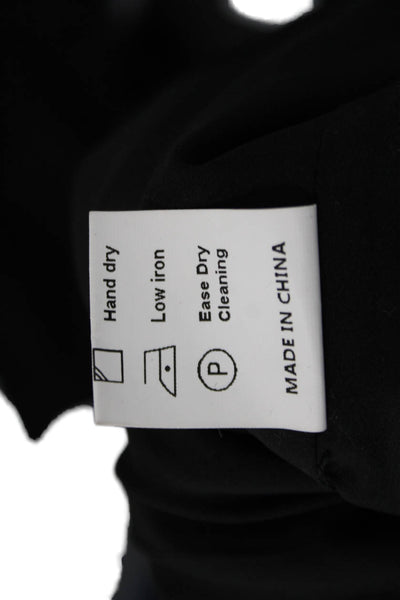 SNDYS. Women Sleeveless Button-Up Top Black Round Neck Size 2XS