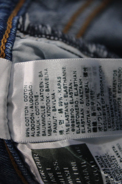Levi Strauss & Co Womens Petite Ankle Straight Jeans Blue High Rise Size 23