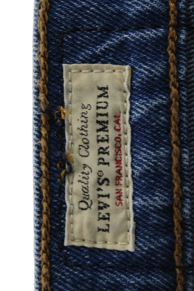 Levi Strauss & Co Womens Petite Ankle Straight Jeans Blue High Rise Size 23