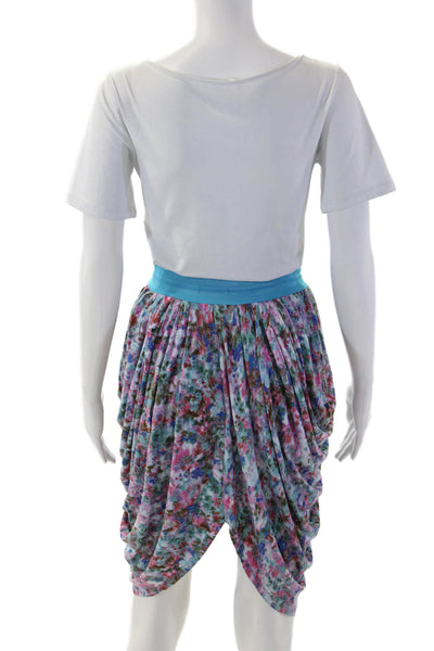 Catherine Malandrino Womens Tulip Skirt Blue Floral Modal Knee Length Size S