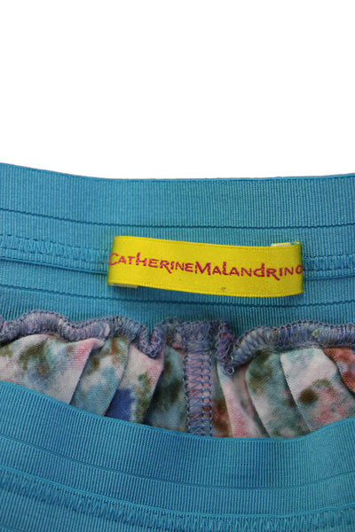 Catherine Malandrino Womens Tulip Skirt Blue Floral Modal Knee Length Size S