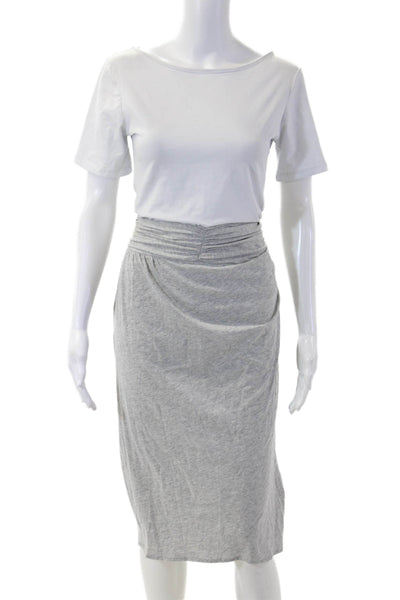 Theory Womens Straight Pencil Skirt Gray Pima Cotton Petite Size S