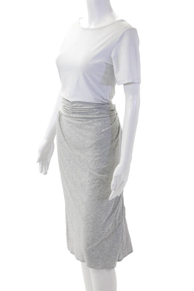 Theory Womens Straight Pencil Skirt Gray Pima Cotton Petite Size S
