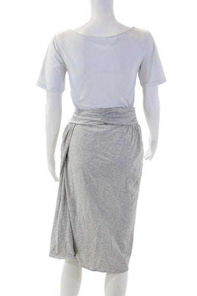 Theory Womens Straight Pencil Skirt Gray Pima Cotton Petite Size S