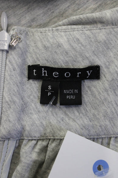 Theory Womens Straight Pencil Skirt Gray Pima Cotton Petite Size S