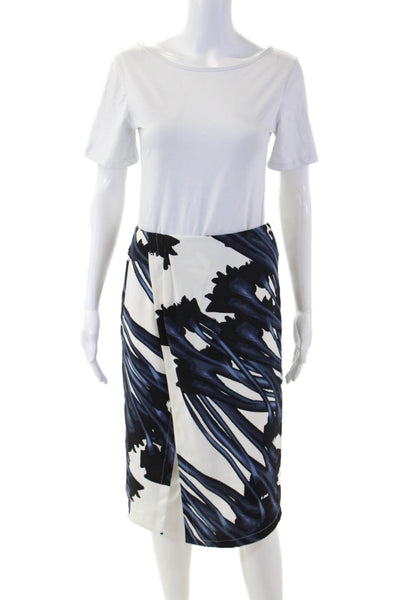 Halston Heritage Women Black Graphic Pencil Skirt Size 2